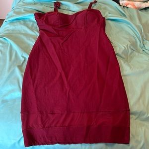 Mini, Spaghetti Strap, Burgundy dress
